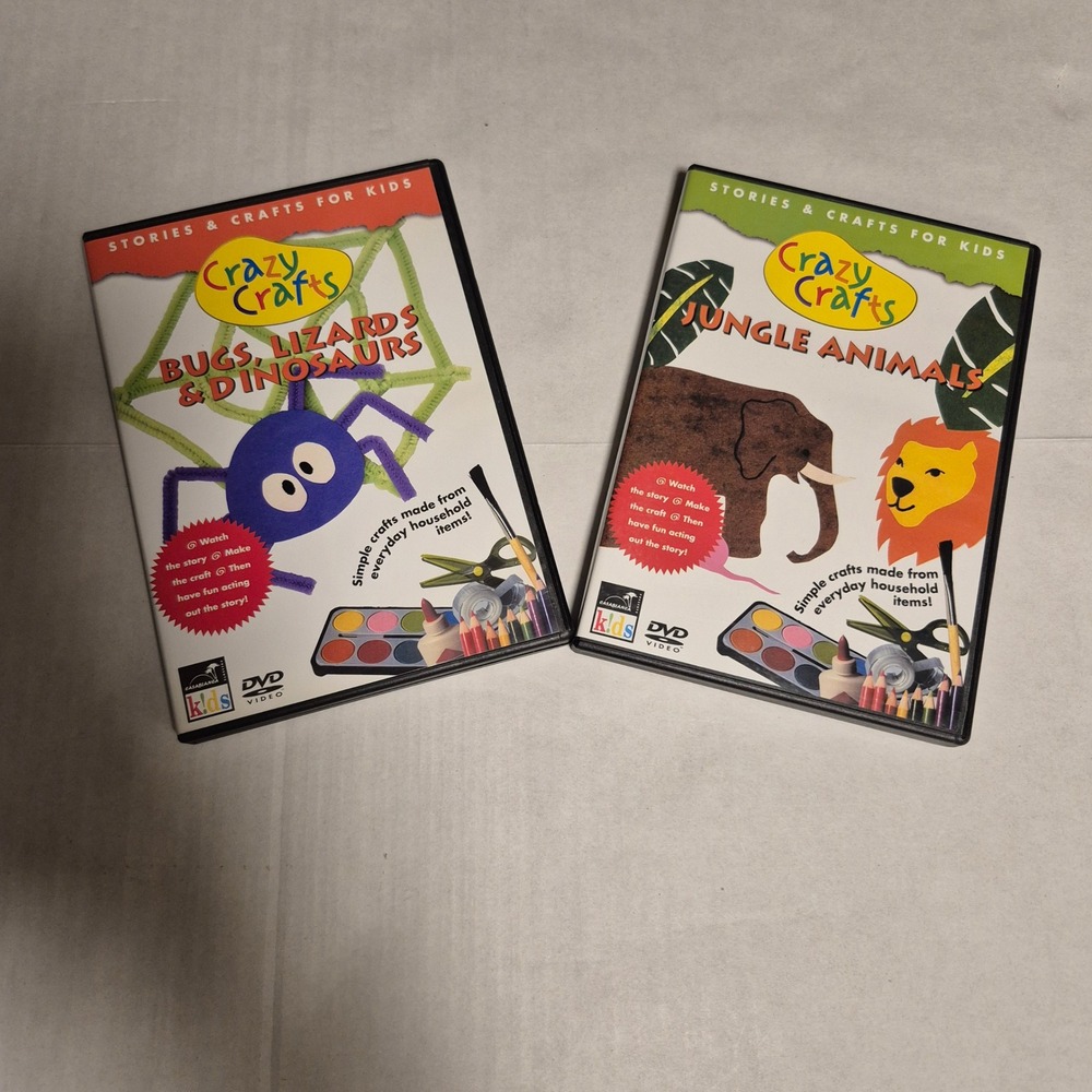 Crazy Crafts and Kidsongs DVD Lot Kids 3-Pack Multicolored Good Educational
